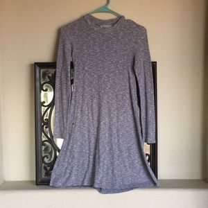 Blue long sleeve sweater dress